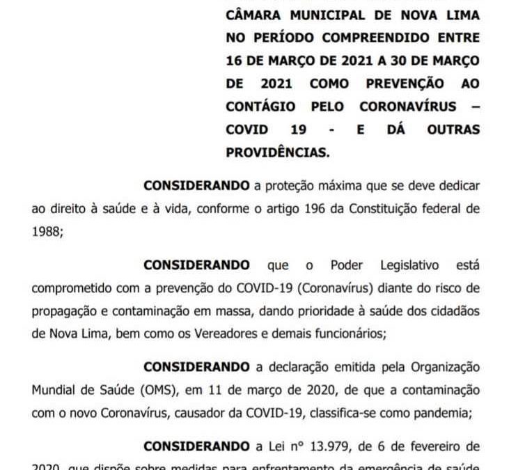 Suspensão dos Trabalhos Presenciais