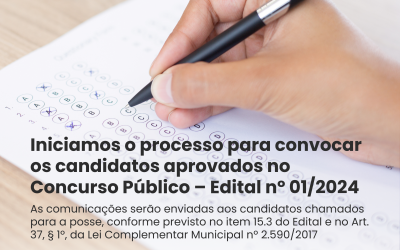 Câmara Municipal de Nova Lima inicia processo para convocação de aprovados em concurso público