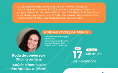 Cuidando de quem cuida: segunda edição promove roda de escuta sobre saúde e bem-estar das famílias atípicas