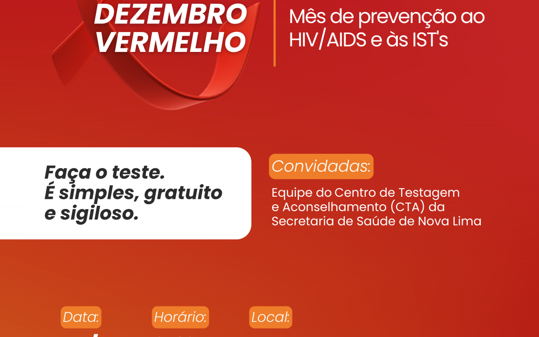 Câmara de Nova Lima realiza ação do Dezembro Vermelho com testagem aberta ao público