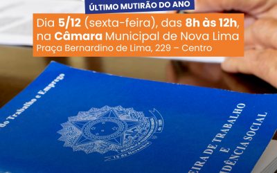 Última chance do ano: Câmara de Nova Lima realiza Mutirão de Empregos com vagas para todos os perfis