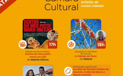 Chuva adia, cultura continua: Câmara Cultural é remarcado para 12 de março