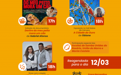 Câmara Cultural acontece nesta quinta-feira e reúne cinema, artes visuais e música na Câmara de Nova Lima